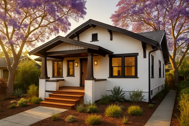 Illustrative Silver Lake Los Angeles renovated bungalow